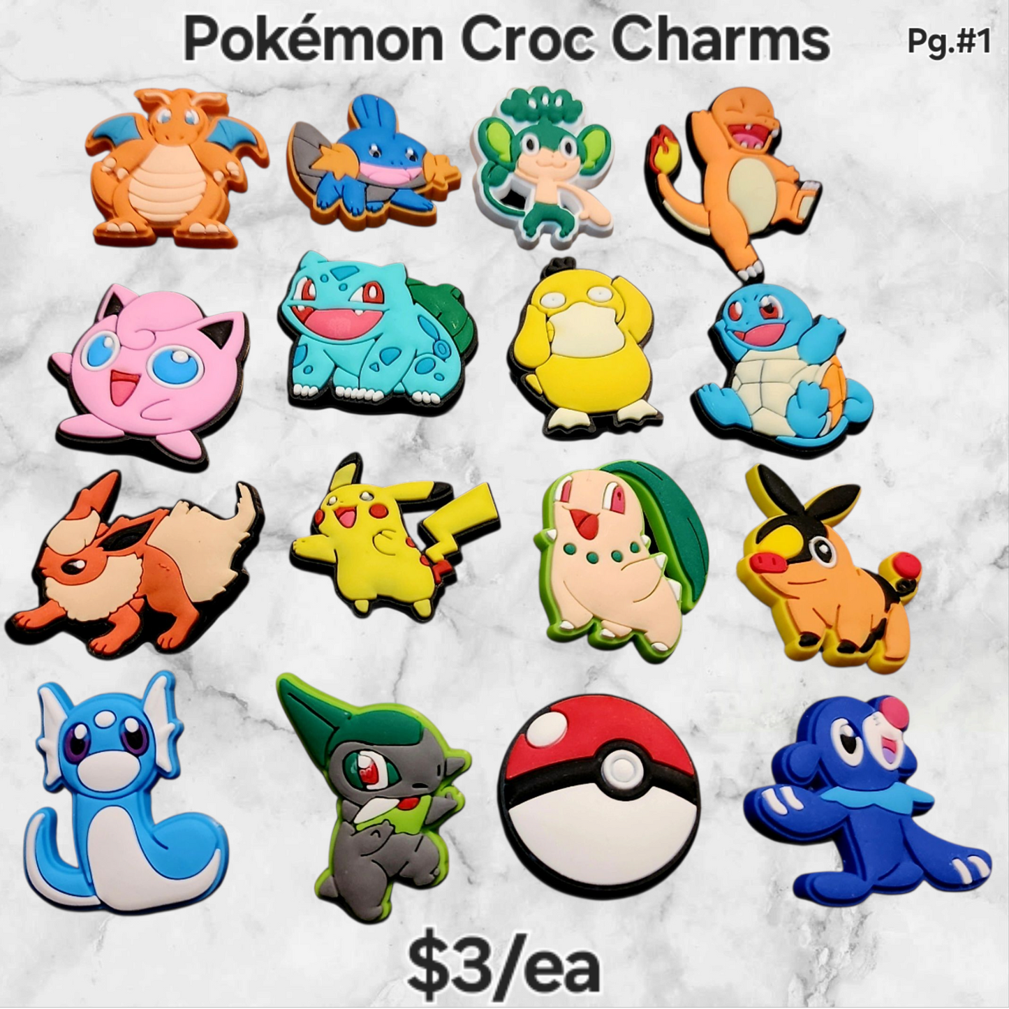 Croc Charms - Pokemon