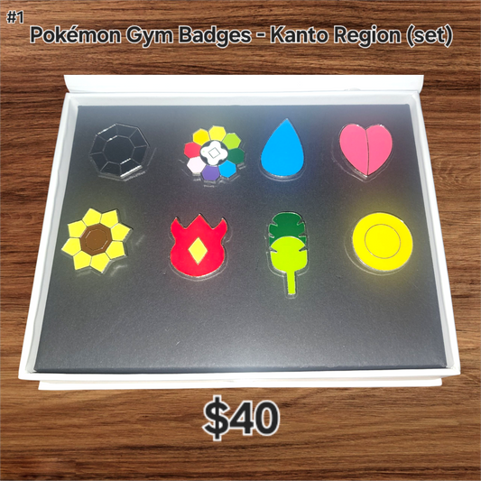 Pokemon Gym Badges - Kanto Region (set)